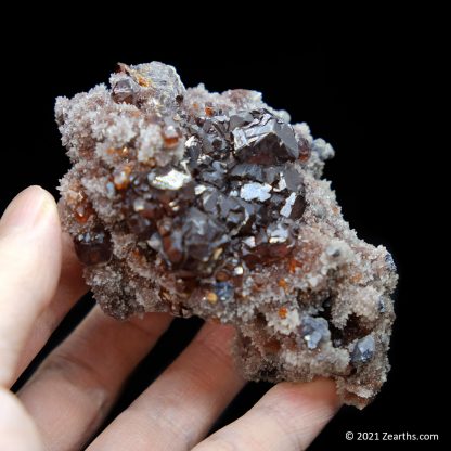 Sphalerite and Galena Crystals on Quartz from Shuikoushan Mine, Hunan, China