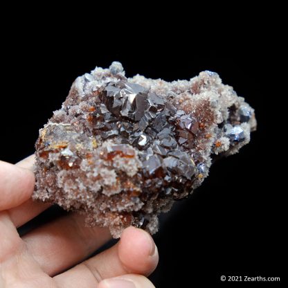 Sphalerite and Galena Crystals on Quartz from Shuikoushan Mine, Hunan, China