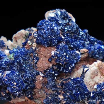 Azurite Crystals on Matrix from Touissit, Morocco