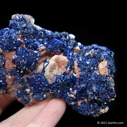 Azurite Crystals on Matrix from Touissit, Morocco