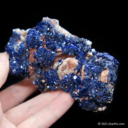 Azurite Crystals on Matrix from Touissit, Morocco