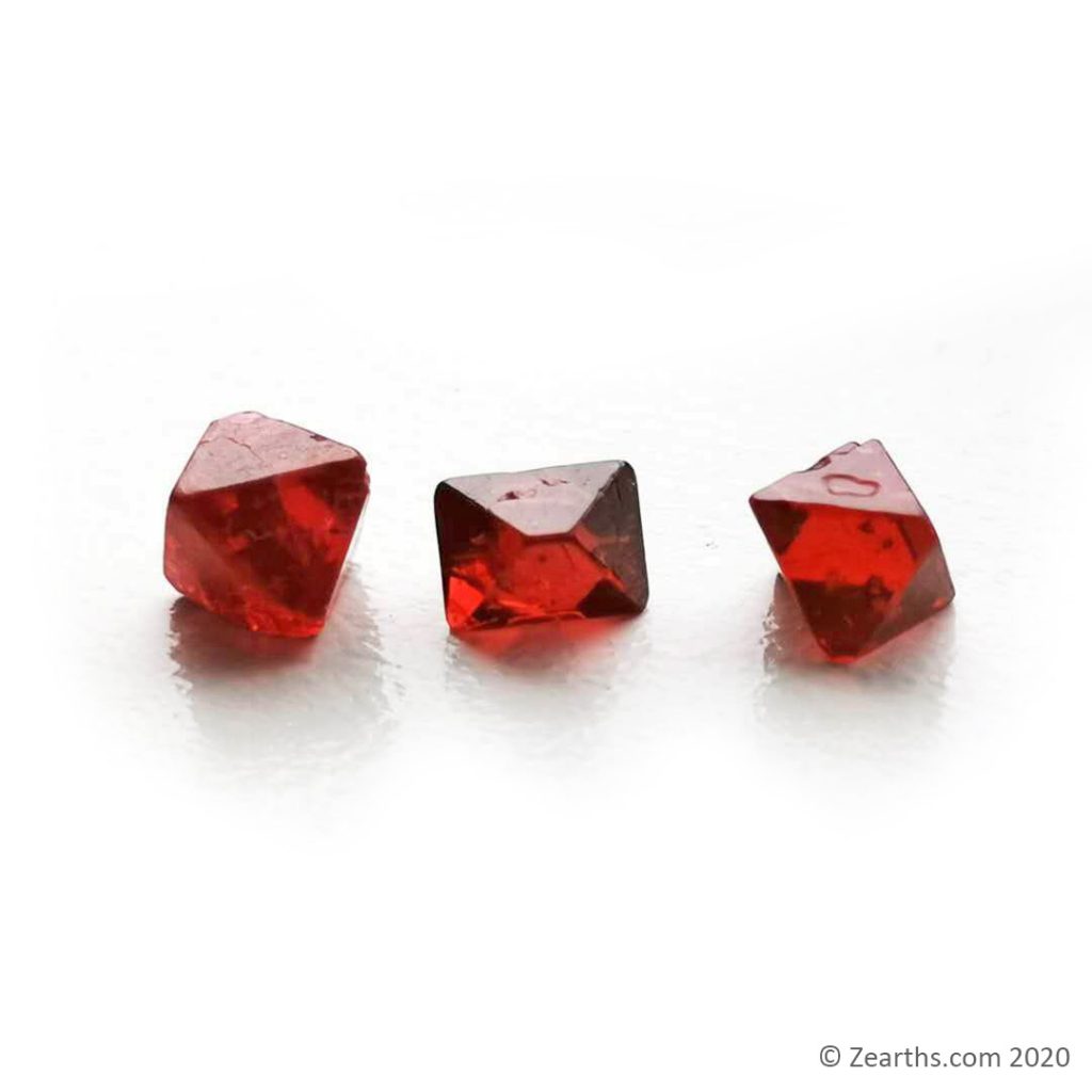 Set of 3 Jedi Spinels Pigeon’s Blood Red Octahedron Gem Crystals from ...